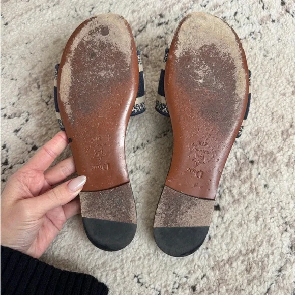 Dior Women's Black and Cream Sandals - Picture 3 of 8